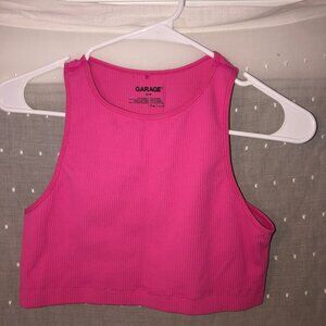 Hot Pink Garage Cropped Tank Top (Size M)